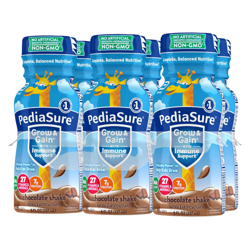 Pediasure Grow & Gain Chocolate Flavor Shake 6pk 8oz Ctn