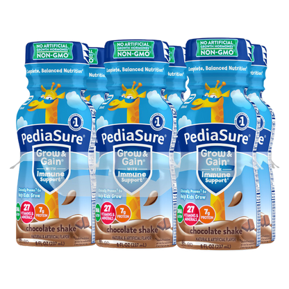 Pediasure Grow & Gain Chocolate Flavor Shake 6pk 8oz Ctn
