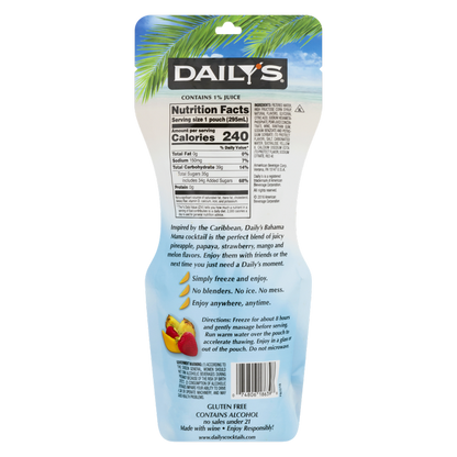 Dailys Bahama Mama Ready to Drink Single 10oz Pouch 5% ABV