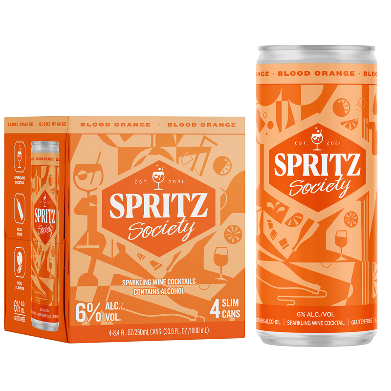 Spritz Society Blood Orange 4pk 250ml Can 6% ABV