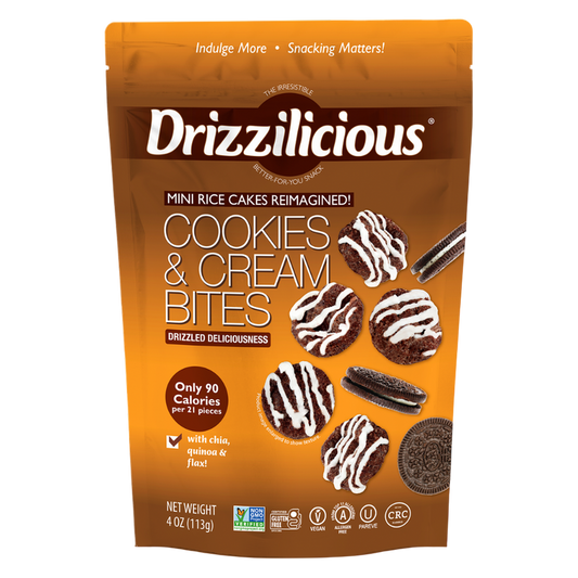 Drizzilicious Drizzled Cookies & Cream Mini Rice Cake, 4oz