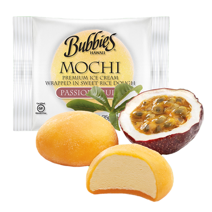 Bubbies Hawaii Passion Fruit Mochi Ice Cream Individually Wrapped 1ct