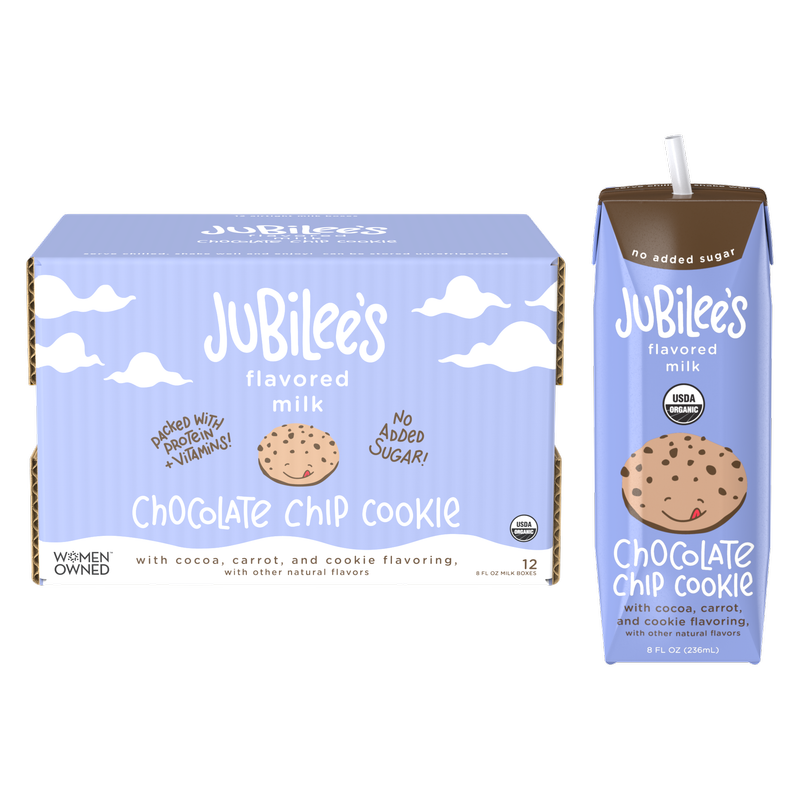 Jubilee's Organic Chocolate Chip Cookie Protein Milk 12pk 8oz Ctn- XL