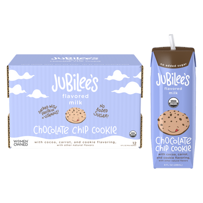 Jubilee's Organic Chocolate Chip Cookie Protein Milk 12pk 8oz Ctn- XL