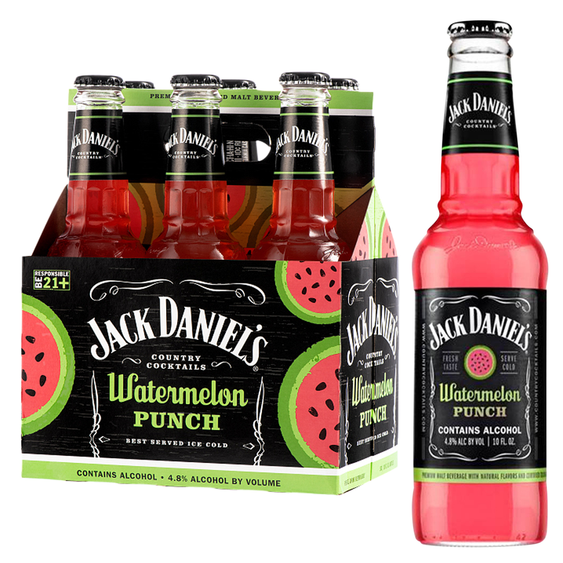 Jack Daniels Watermelon Cocktail 6pk 10oz Btl 5.0% ABV