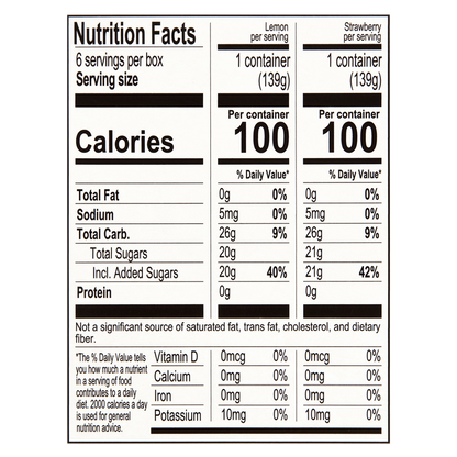 Luigi's Frozen Real Italian Ice Lemon & Strawberry 6ct