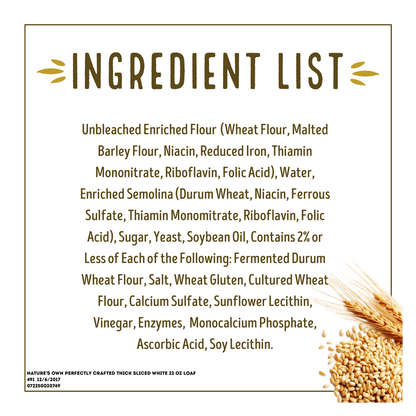 Nature's Own Perfectly Crafted White Bread - 22oz