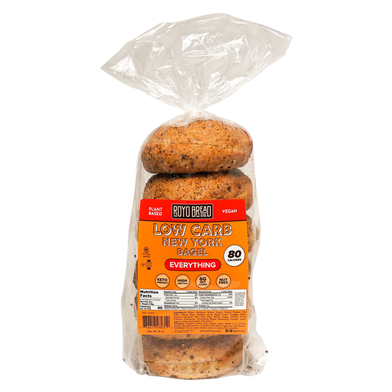 Royo Frozen Low Carb New York Everything Bagels - 16oz