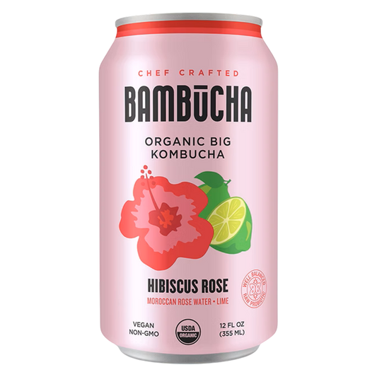 Bambucha Organic Big Hibiscus Rose Kombucha, 12 Fl Oz