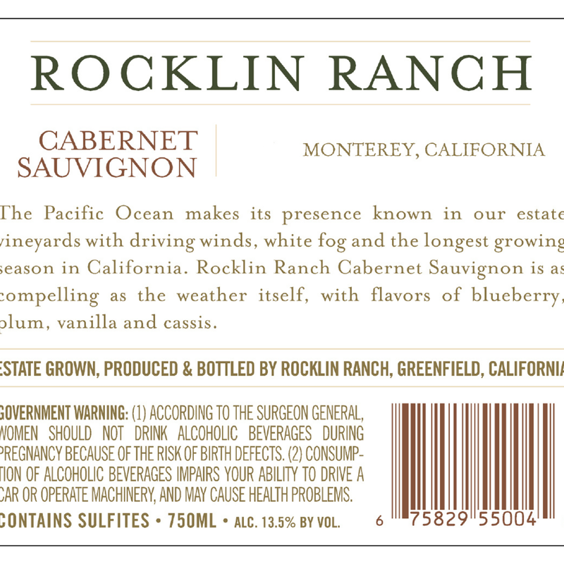 Rocklin Ranch Cabernet Sauvignon 750ml
