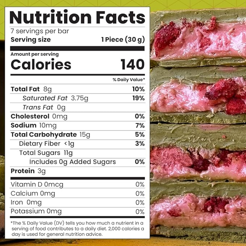 Beemax Strawberry Cream Filled Matcha Chocolate Bar, 7.05 oz