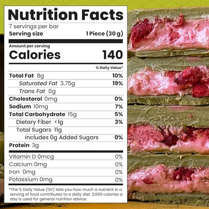 Beemax Strawberry Cream Filled Matcha Chocolate Bar, 7.05 oz