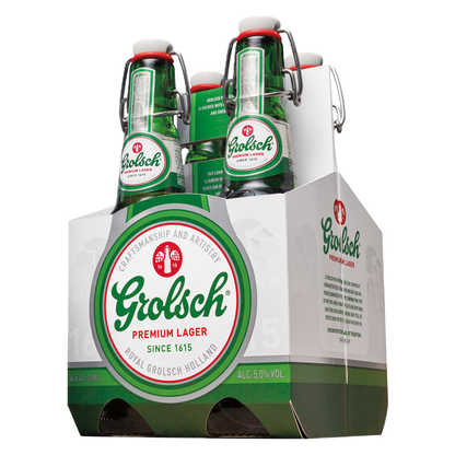 Grolsch Premium Lager 4pk 16oz Btl 5% ABV