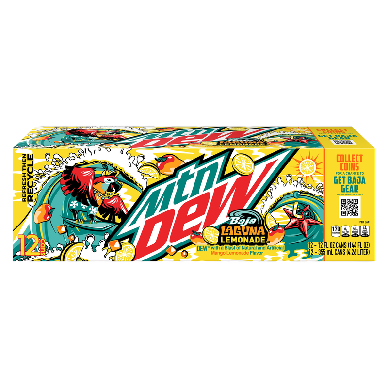 Mountain Dew Baja Laguna Lemonade 12oz 12pk