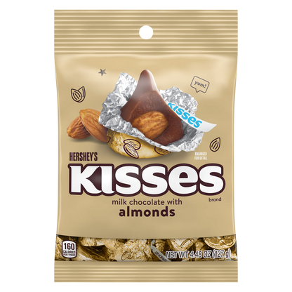 Hershey's Kisses Milk Chocolate with Almonds Candy 4.48oz