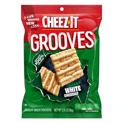 Cheez-It Grooves Sharp White Cheddar 3.25oz Crunch Snack Crackers