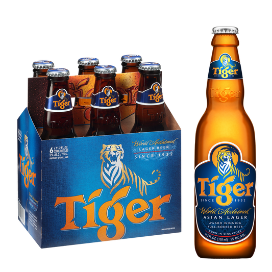 Tiger Beer 6pk 12oz Btl 5.0% ABV