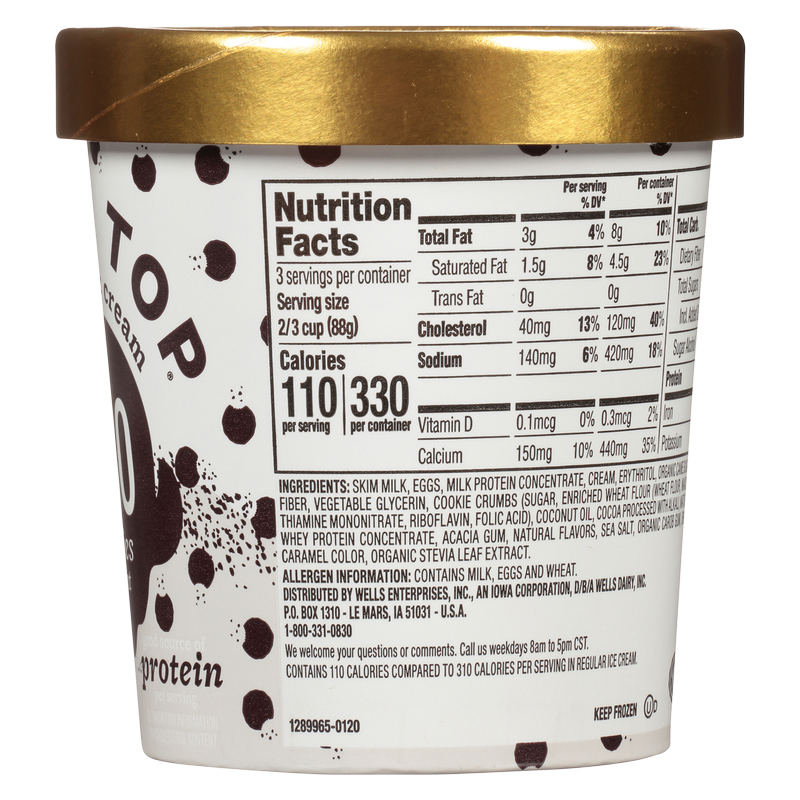 Halo Top Cookies and Cream Light Ice Cream Pint, 16 fl oz
