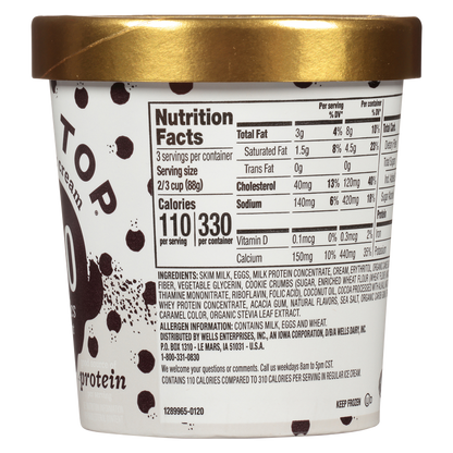Halo Top Cookies and Cream Light Ice Cream Pint, 16 fl oz