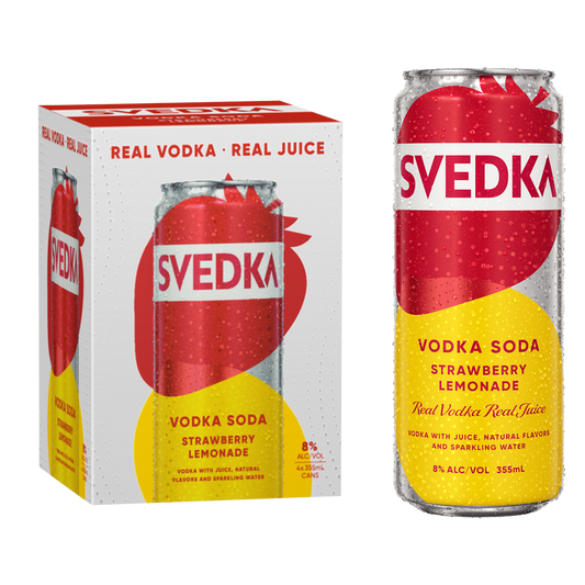 Svedka Strawberry Lemonade Vodka Soda 4pk 12oz Can 8% ABV