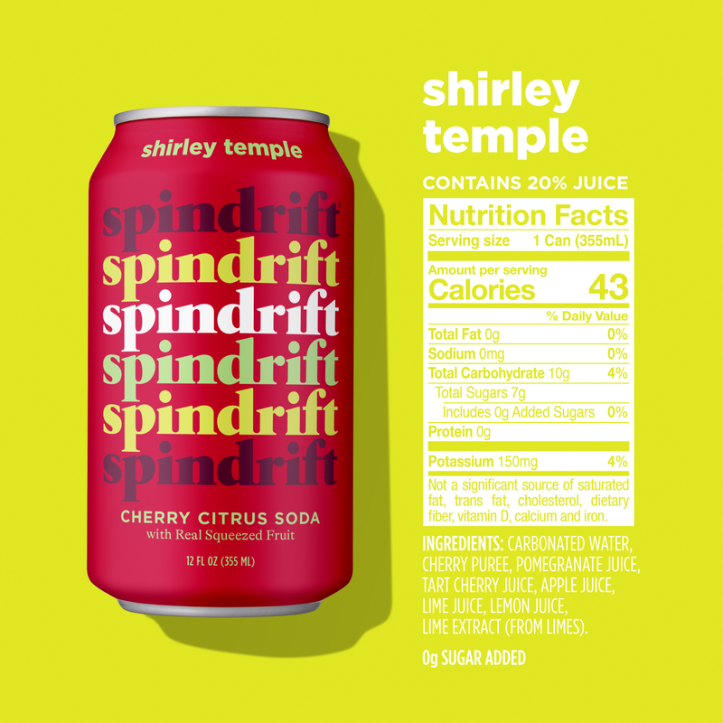 Spindrift Soda Shirley Temple 12oz Can