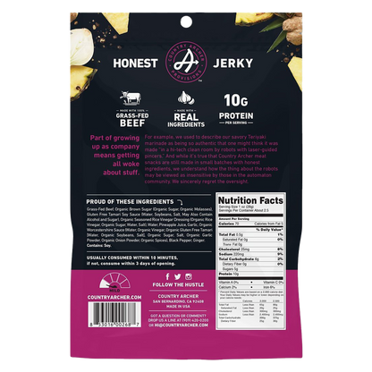 Country Archer Teriyaki Beef Jerky 2.5 oz. Bag