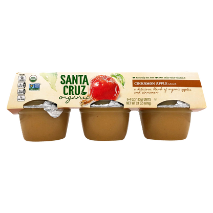 Santa Cruz Organic Cinnamon Apple Sauce 4oz 6pk