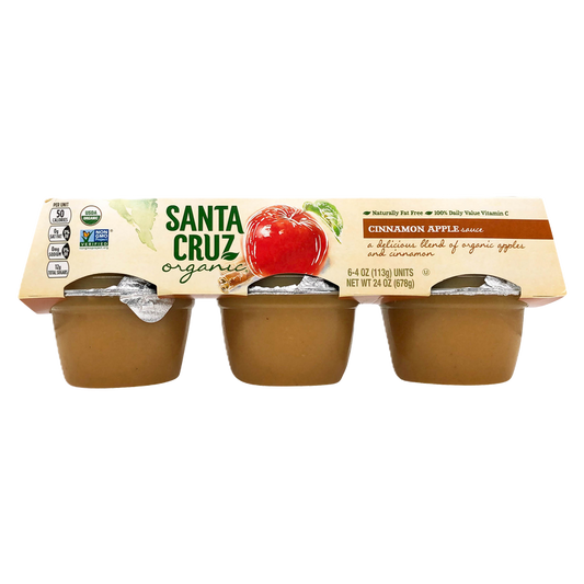 Santa Cruz Organic Cinnamon Apple Sauce 4oz 6pk