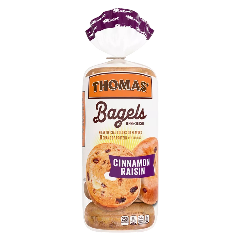 Thomas' Cinnamon Raisin Bagels - 6ct
