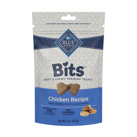 Blue Buffalo Blue Bits Tasty Chicken Recipe Soft Moist Training Dog Treats 4oz