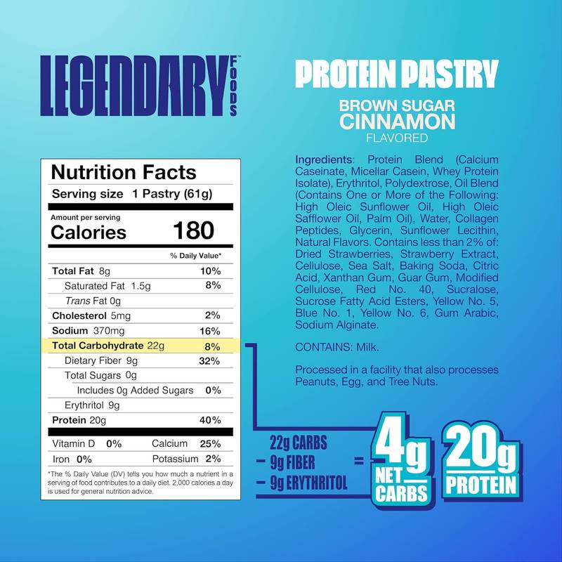 Legendary Foods Brown Sugar Cinnamon Protein Pastry, 2.2oz