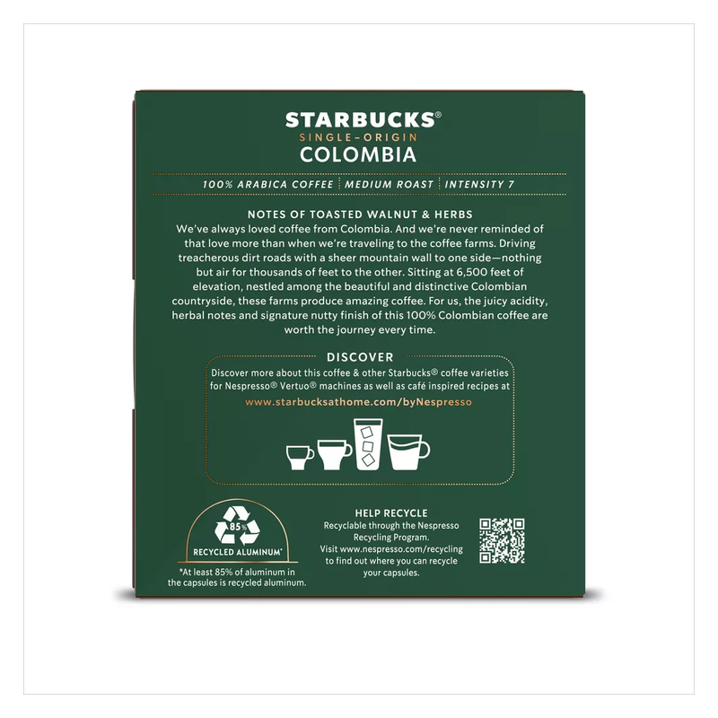 Starbucks by Nespresso Vertuo Line Single-Origin Colombia 8ct