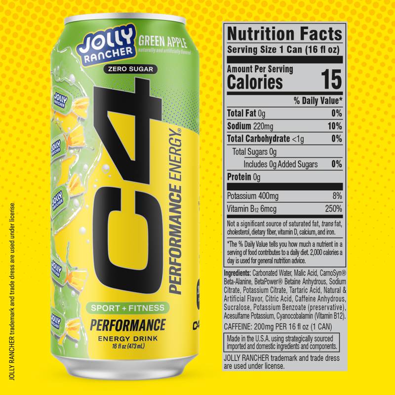 C4 Jolly Rancher Green Apple 16oz Can