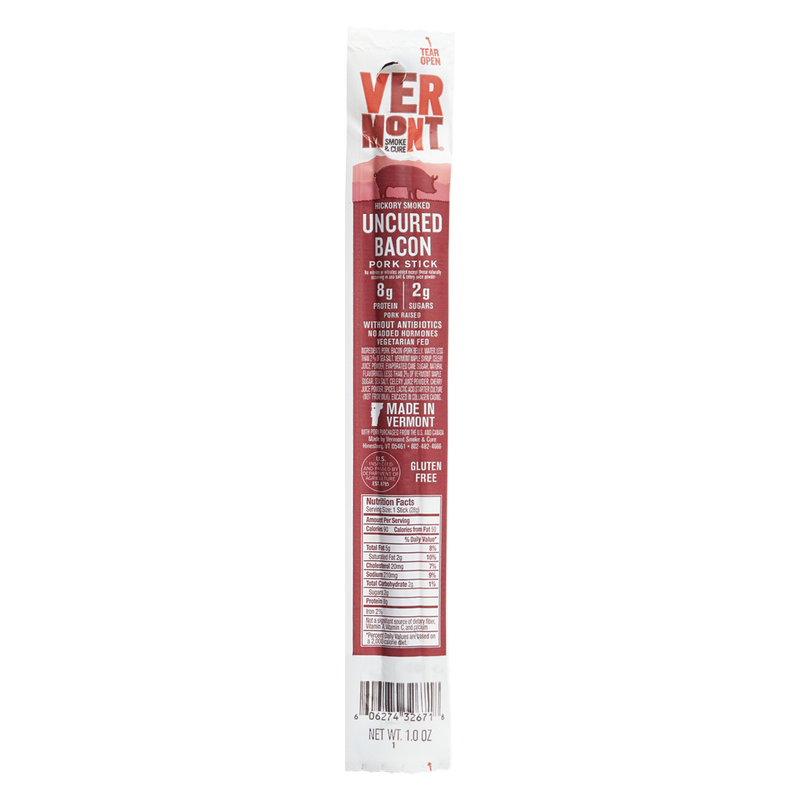 Vermont Smoke & Cure Uncured Pork Bacon Stick 1oz