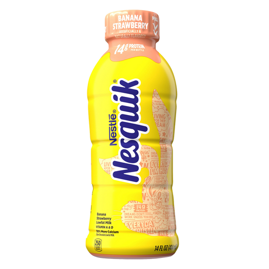 Nesquik Strawberry Banana 1% Milk 14oz Btl