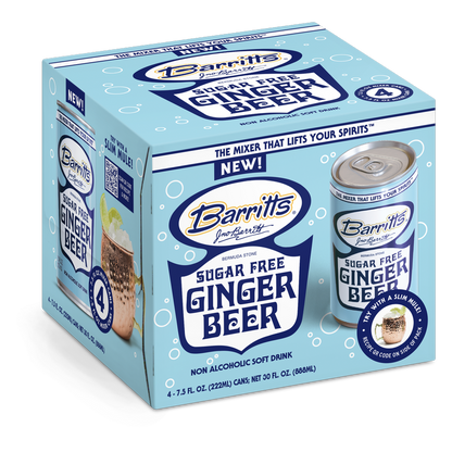 Barritt's Sugar Free Ginger Beer 4pk 7.5oz Can