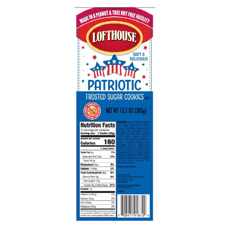 Lofthouse Patriotic Blue Frosted Sugar Cookies 13.5oz
