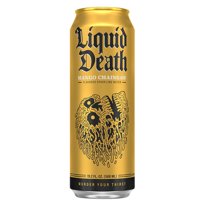 Liquid Death Sparkling Water Mango Chainsaw 8pk 19.2 oz King Size Can