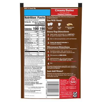 Betty Crocker Creamy Butter Mashed Potatoes 4oz
