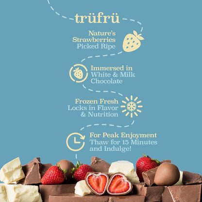 Tru Fru Natures Strawberries Hyper Chilled in White & Milk Chocolate