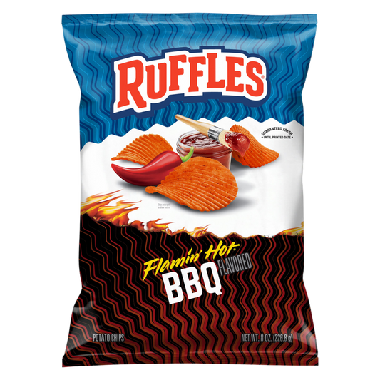 Ruffles Flamin' Hot BBQ Potato Chips 8oz