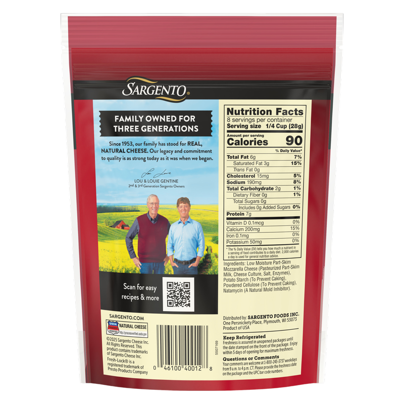 Sargento Shredded Mozzarella Natural Cheese - 8oz