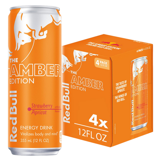 Red Bull The Amber Edition Strawberry Apricot Energy Drink 4pk 12oz Can