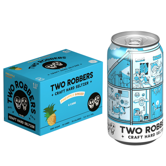 Two Robbers Pineapple Ginger Seltzer 6pk 12oz Can 5.2% ABV