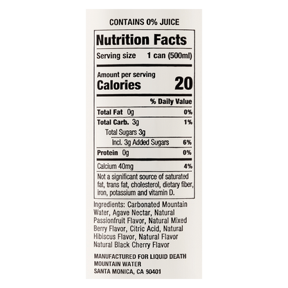 Liquid Death Sparkling Water Berry It Alive 16.9oz King Size Can