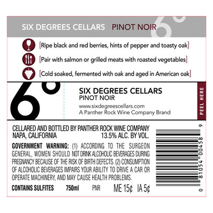 Six Degrees Pinot Noir 750ml