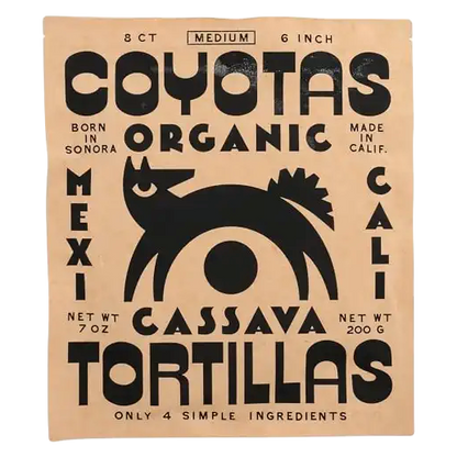 Coyotas Organic Medium Cassava Tortillas, 8 ct/7 oz