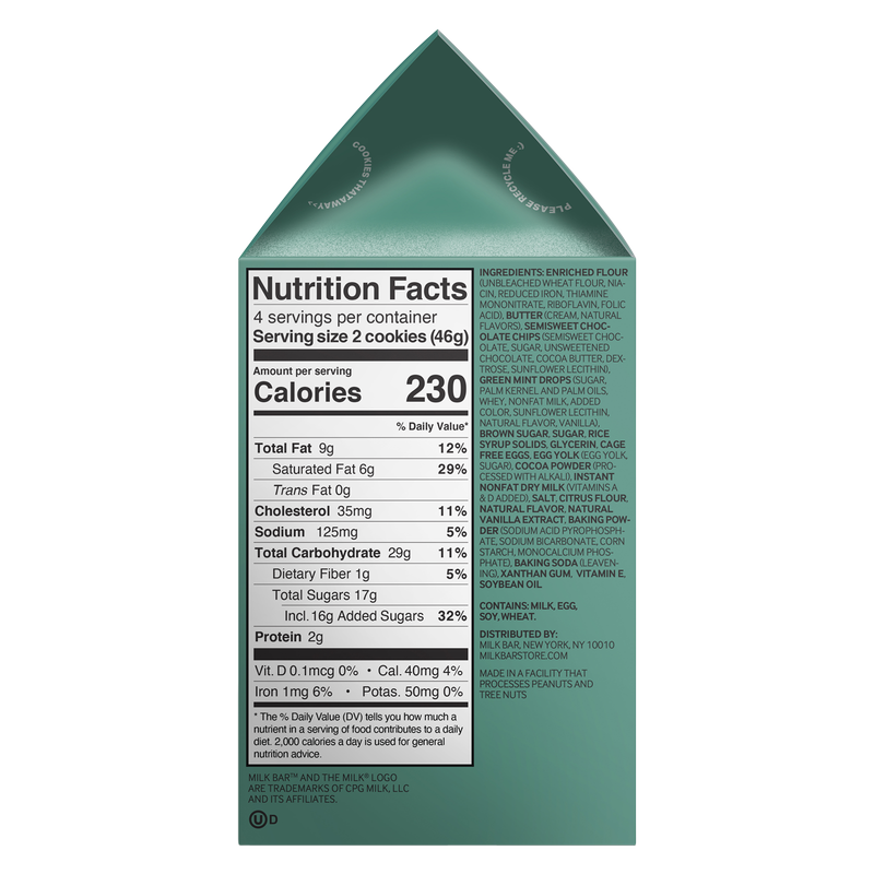 Milk Bar Cocoa Mint Cookies 6.5oz