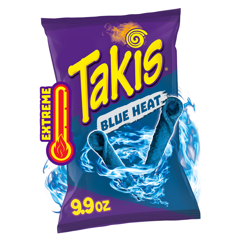 Takis Blue Heat Spicy Rolled Tortilla Chips Sharing Size Bag 9.9oz