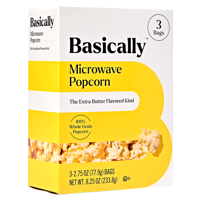 Basically 3ct Microwave Extra Butter Popcorn
